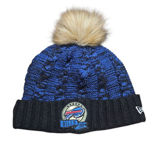 Women's 2023 Salute to Service New Era Buffalo Bills Pom Pom Beanie Blue Black